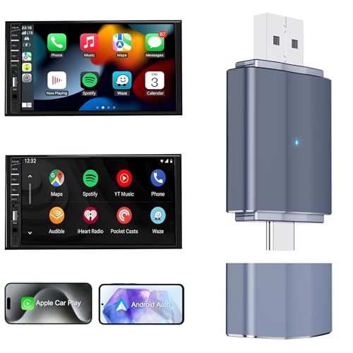 ABLEWE Android Auto Wireless Adapter, 2 in 1 Auto Wireless Adapter für Phones, Plug& Play Typ-C/USB Dongle Fit 5,8GHz Wi-Fi, iOS 10+ & Android 11+ ABLEWE Android Auto Wireless Adapter, 2 in 1 Auto Wireless Adapter für Phones, Plug& Play Typ-C/USB Dongle Fit 5,8GHz Wi-Fi, iOS 10+ & Android 11+ von ABLEWE
