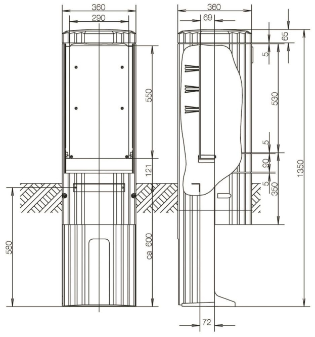 ABN Freiluftsäule Rondo m.MP SL135P H=1350mm Einfachschliessung ABN Freiluftsäule Rondo m.MP SL135P H=1350mm Einfachschliessung von ABN Braun AG
