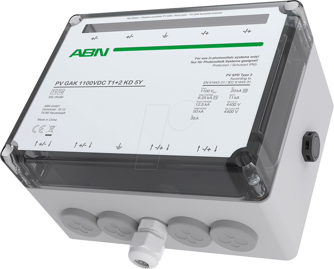 R9L1RUB5 - PV GAK, mit Kombiableiter Typ 1+2, 1100 V DC, 2 MPPT, Kabel von ABN GMBH