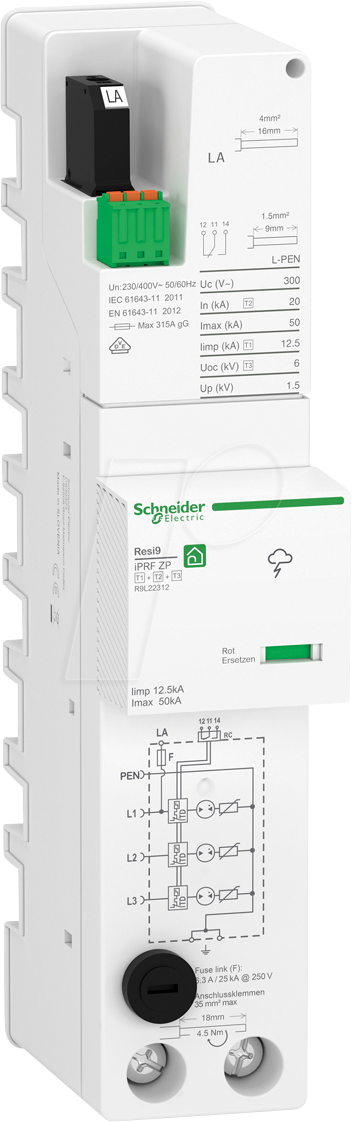 R9L22312 - Kombiableiter 12,5 kA, TNC, 3P, ZP, T1-3, Resi 9 iPRF von ABN GMBH