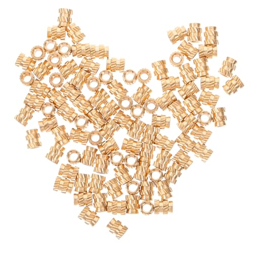 ABOOFAN 100 Teiliges Set Ersatz Gewindeeinsatz Gewindeeinbettungsmutter Einbettungsmuttern Für 3D Druck Innengewinde Rändelgewindeeinsätze Für Holzgewinde Messing Rändel Goldenes von ABOOFAN