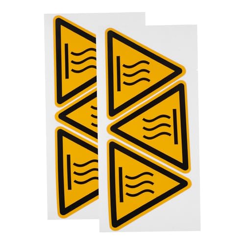 ABOOFAN 2 Blätter Warnaufkleber gefahrenwarner awareness Warnhinweise the warning vx6-2-iw-5 etiketten Warnschilder für heiße Oberflächen Verbrühungsschild Aufkleber selbstklebendes Vinyl von ABOOFAN