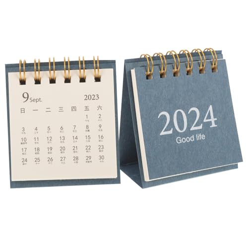ABOOFAN 2 Stück 2024 Countdown-kalender Desktop-standkalender Monatlicher Tischkalender Planer-jahreskalender 2024 Ewiger Kalender Arbeitskalender Büro Papier Ornamente Schreibtisch von ABOOFAN