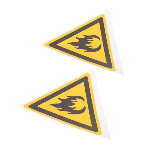 ABOOFAN 2 Stück Feuerfestes Zeichen Vinyl klein Abziehbilder Etiketten Aufkleber Warnung vor brennbarem Etikett Warnschild für brennbare Gefahren Haustiermaterial Orange von ABOOFAN