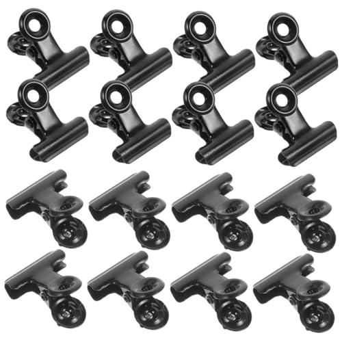 ABOOFAN 20 Stück Magnetischer schwarzer Clip Scharnier Büroklammern Nachrichtenclip magnetischer Display-Clip Fotohalterclips magnetische Stecknadeln Postkartenklemme Fotoklemme Edelstahl von ABOOFAN