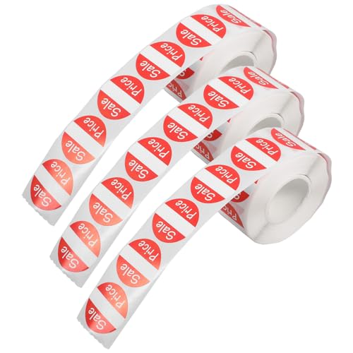 ABOOFAN 3 Rollen selbstklebendes Etikett Lebensmitteletiketten Aufkleber Garagen-Tags Preisetikettenpapier Preisschild aus Papier Selbstklebendes Kupferplattenpapier rot ABOOFAN 3 Rollen selbstklebendes Etikett Lebensmitteletiketten Aufkleber Garagen-Tags Preisetikettenpapier Preisschild aus Papier Selbstklebendes Kupferplattenpapier rot von ABOOFAN