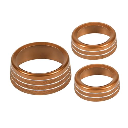 ABOOFAN 3 Stück Challenger Knopfabdeckung Ac-knopf Auto Dekorativ Innere Knopfring Klimakontrollring Audio-regler Trimmen Klimaanlage Trimmen Ac-tastenabdeckung Aluminiumlegierung Orange von ABOOFAN