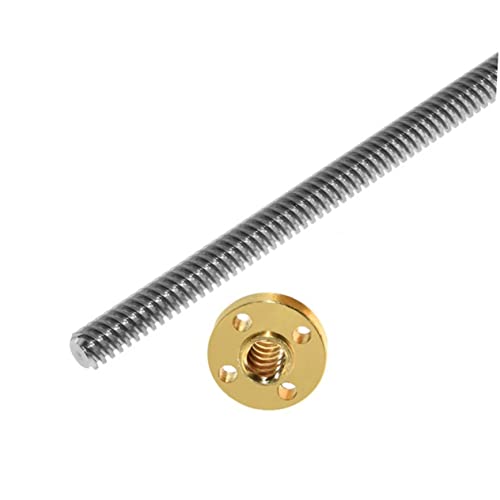 ABOOFAN 3D -Druckerschraube rostfrei T8 3D-Drucker 3d drucker zubehör Nuss groß fixierbinden fixed fixierung Kupfermutter hochstihl schrauben t-förmige Leitspindel Schrittmotor Leitspindel von ABOOFAN