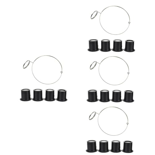 ABOOFAN 4 Sätze Augenclip-Lupe Monokulares Vergrößerungsauge Uhr reparieren Augenlupe Uhrlupe Uhrmacherlupe Reparaturwerkzeug für Uhren Anschauen Gläser Wartungsbedarf Suite 20x Kunststoff von ABOOFAN