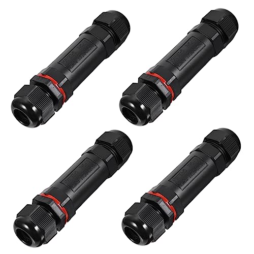 ABOOFAN 4Stücke Wasserdichter Pin Kabelstecker Adapter für Außenbeleuchtung Hochtemperaturbeständiger Verbinder für Lichterkette und Gartenbeleuchtung von ABOOFAN