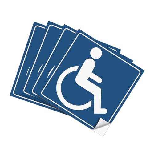 ABOOFAN 4pcs Blue Handicap Rollstuhl Vinyl-pfadschild Aufkleber Wasserdicht Haltbar Selbst Klebend Für Innen- Und Außenhäuser Einkaufszentren Park von ABOOFAN