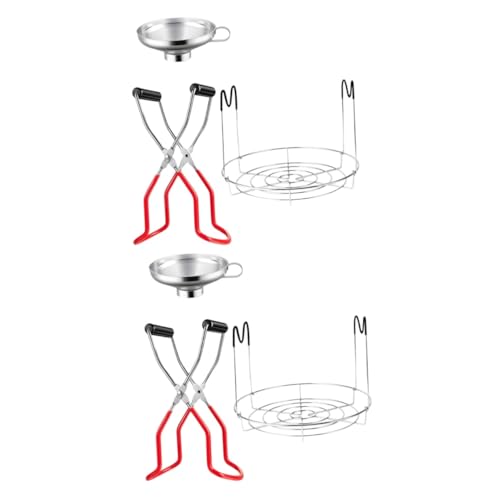 ABOOFAN 6 Stk Kann Rack Glastrichter Aus Edelstahl Flaches Konservengestell Glashalter Aus Metall Einmachglas-kit Gemüsedampfer Dampfgarer Konservenständer Einmachen Suite Rostfreier Stahl von ABOOFAN