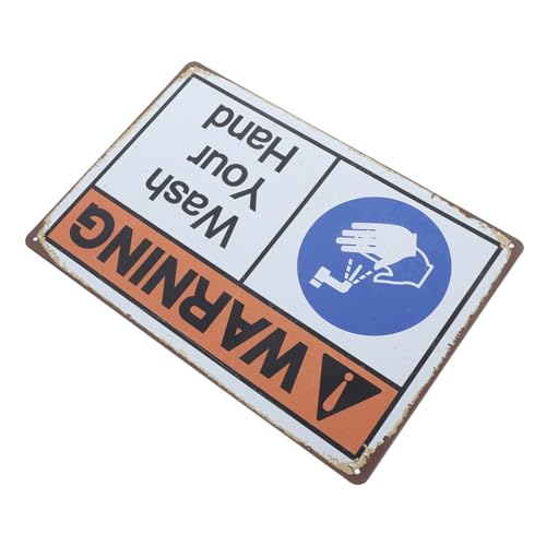 ABOOFAN Handwaschschild Waschraum Schild Hygienezeichen Sicherheitszeichen Waschen Waschhandschild Hygiene Aufkleber Feuerwehr Aufkleber Element Feuerlöscher Vinyl-Aufkleber Warnung Eisen von ABOOFAN