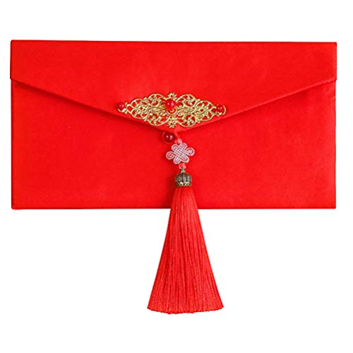 ABOOFAN HongBao Chinesische Seide Rote Briefumschläge Geschenktüten Rote Glückstaschen Lunar Neujahr 2021Ox Frühling Festival Geburtstag Hochzeit von ABOOFAN