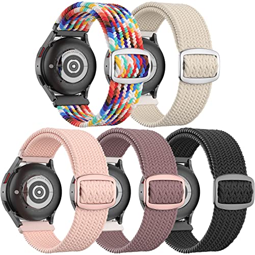 Geflochtenes Armband, kompatibel mit Samsung Galaxy Watch 7/FE/6/5/4, 40 mm, 44 mm/Active 2/Active, 20 mm Nylon, elastisch, Sportbänder für Damen und Herren, 5 Packungen Geflochtenes Armband, kompatibel mit Samsung Galaxy Watch 7/FE/6/5/4, 40 mm, 44 mm/Active 2/Active, 20 mm Nylon, elastisch, Sportbänder für Damen und Herren, 5 Packungen von ABOVEACC