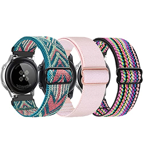 3 Packs Armband für Samsung Galaxy Watch 4 40mm 44mm/Classic 42mm 46mm/3 41mm/42mm/Active 40mm/2 40mm 44mm/Gear S2 - Elastische Geflochtenes Nylon Sport Armband, 20mm 3 Packs Armband für Samsung Galaxy Watch 4 40mm 44mm/Classic 42mm 46mm/3 41mm/42mm/Active 40mm/2 40mm 44mm/Gear S2 - Elastische Geflochtenes Nylon Sport Armband, 20mm von ABOVEACC