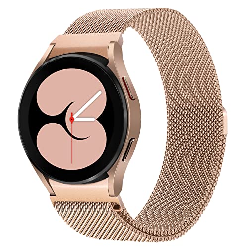 ABOVEACC Keine Lücke Edelstahl Armband Kompatibel mit Samsung Galaxy Watch 6/5/4 40mm 44mm/Watch 5 Pro 45mm/Watch 6/4 Classic 43mm 47mm 42mm 46mm, Metall Mesh Armbänder für Damen Herren, Roségold von ABOVEACC