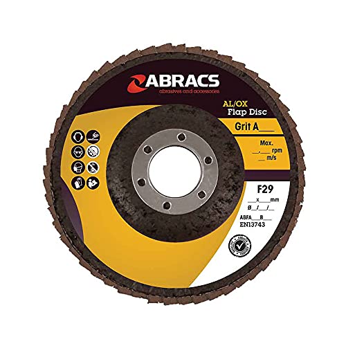 ABRACS ABFA115B120 Aluminiumoxid Lamellenscheibe 115 mm x 22 mm x 120 g von ABRACS