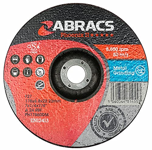 ABRACS PH17860DM Phoenix II 178mm x 6mm x 22mm DPC Metall Schleifscheibe von ABRACS