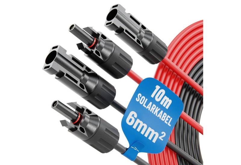 ABSINA 2x Solarkabel 6mm2 10m H1Z2Z2-K schwarz & rot - PV Kabel 6mm2 10m Solarkabel von ABSINA
