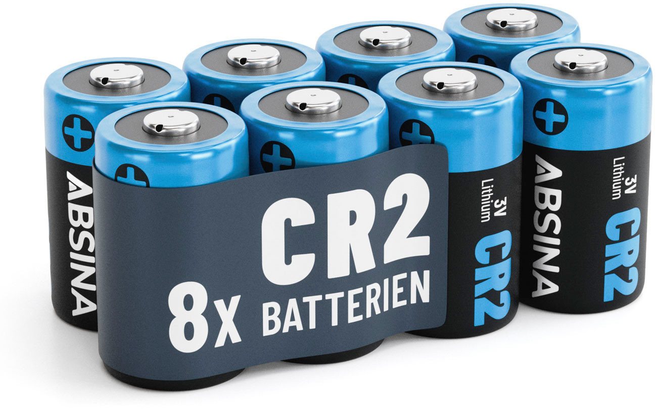 ABSINA 8x Absina CR2 Lithium Batterie 3V 800mAh (8er Blister) Fotobatterie von ABSINA