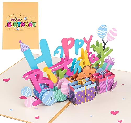 ABSOFINE 18. Geburtstag Geburtstagskarte, Happy Birthday 3D Pop Up Congratulations Geburtstagskarten mit Umschlag Geschenke zum 18 Geburtstag Junge Mädchen von ABSOFINE