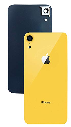 ABUSVEX Original Rückglas Ersatz für iPhone XR alle vorinstallierten Kamerarahmen & Kleber Reparatur XR Werkzeug (Gelb) von ABUSVEX