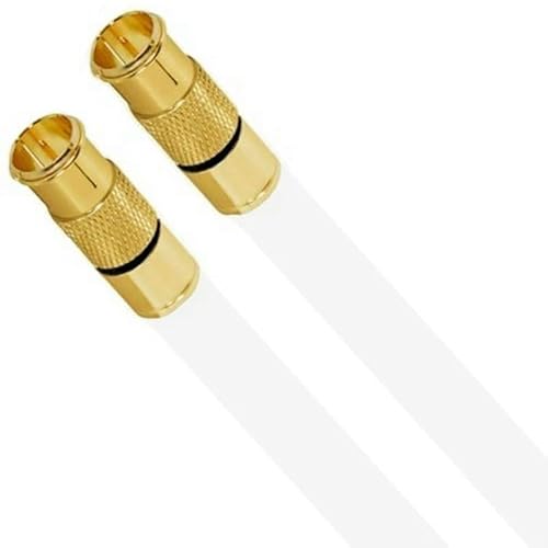 AC-Sat-Corner Deluxe Premium Anschlusskabel für Fritz!Box 6660 Cable Router 8k F-Quick Kompressionsstecker Gold HQ Qualität Weiß 1 Meter von AC-Sat-Corner