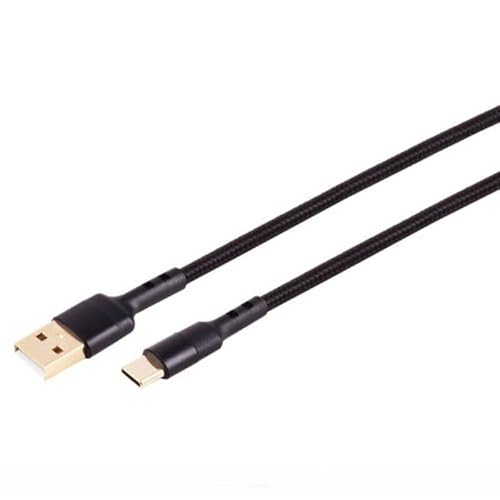 AC-Sat-Corner Handy Ladekabel USB-A zu USB-C Datenkabel Schnellladekabel Schwarz Gold 1 Meter für Google Pixel 8 von AC-Sat-Corner