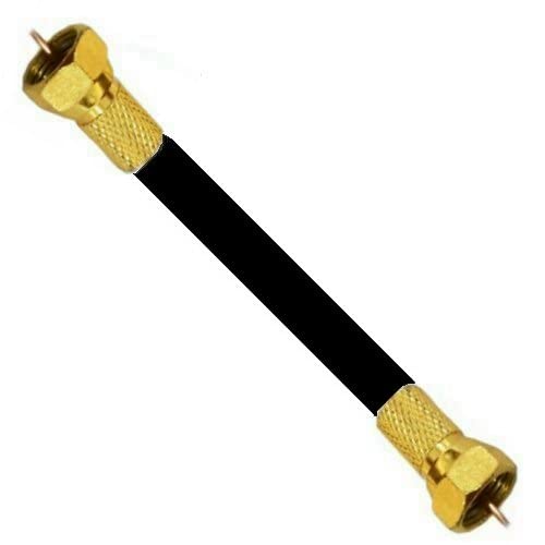 AC-Sat-Corner Loop Kabel Sat Durchschnleifkabel F-Stecker Gold Schwarz 135dB HD 4K HQ 7mm 60cm von AC-Sat-Corner