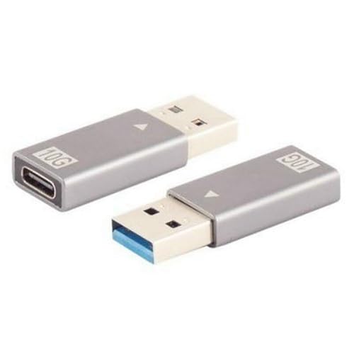 AC-Sat-Corner USB 3.1 Adapter USB-A Stecker auf USB-C Buchse 10Gbps Metall 10x Stück von AC-Sat-Corner