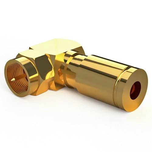 F-Kompressionstecker F-Stecker Gold Gerade Winkel Schnellstecker F Stecker Kompressionstecker Winkelstecker Goldstecker Koaxstecker 4mm 5mm 6mm 7mm 8mm (25x Stück, Gold 4.6mm - 5mm Winkel) von AC-Sat-Corner
