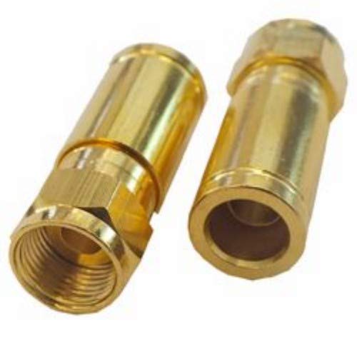F-Kompressionstecker F-Stecker Gold Gerade Winkel Schnellstecker F Stecker Kompressionstecker Winkelstecker Goldstecker Koaxstecker 4mm 5mm 6mm 7mm 8mm (50x Stück, Gold 6.8mm - 7.2mm gerade) von AC-Sat-Corner