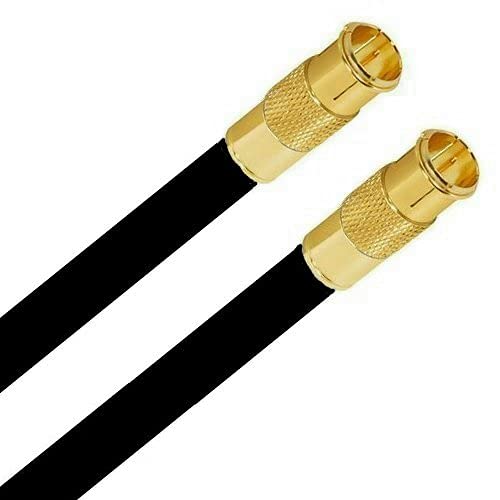 Sat Kabel Fritz!Box Cable Vodafone Kabel Kabelanschluss Anschlusskabel Satkabel Koaxkabel Satanschlusskabel Fernsehkabel 4K 8K UHD 7mm 135dB (14 Meter, Gold Schnellstecker Gerade-Gerade Schwarz) von AC-Sat-Corner