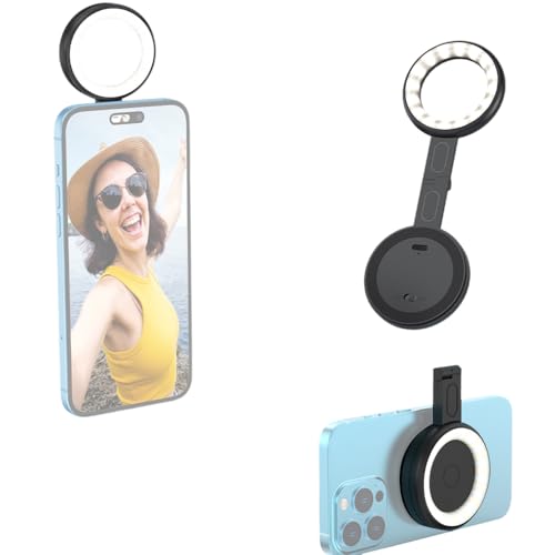ACAGALA Magnetisches LED-Fülllicht für Telefon, Selfie-Licht, LED-Videolicht, 2500 K – 9000 K, dimmbar, eingebauter Akku-Ersatz für iOS 15/14/13/12, Android-Telefon, Videokonferenz, Vlog, Live-Stream ACAGALA Magnetisches LED-Fülllicht für Telefon, Selfie-Licht, LED-Videolicht, 2500 K – 9000 K, dimmbar, eingebauter Akku-Ersatz für iOS 15/14/13/12, Android-Telefon, Videokonferenz, Vlog, Live-Stream von ACAGALA