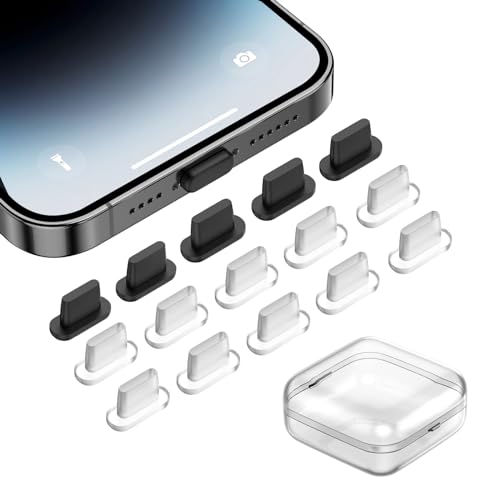 15 Stück Staubschutzkappen für iPhone 14 Pro Max,Silikon Phone Staub Stecker Schützt, Staubschutzkappen schützen die Abdeckung für iPhone 14 13,12,12 mini,12 Pro,11,X,SE,XS,XR,8,7,für iPad für Airpods von ACAGET