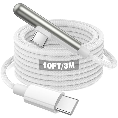 3 meter 240W USB C auf USB C Kabel,USB-C Ladekabel 90Grad 5A 240W PD Quick Charge Typ C Kabel für iPhone 16/15 Pro/15 Plus/15 Pro Max/Samsung Galaxy A15 S24 Pixel 9 Pro 8a,für Macbook Pro/iPad Pro/Air von ACAGET