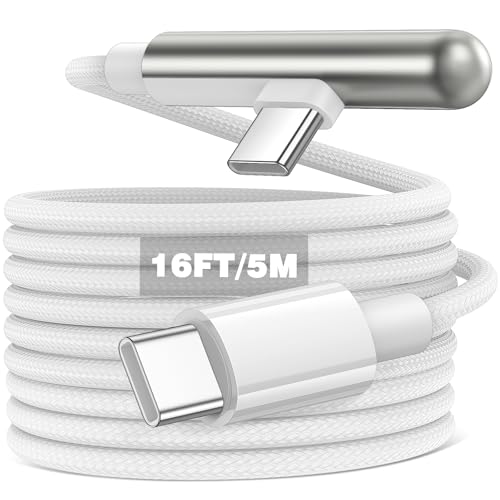 5M 240W USB C auf USB C Kabel,USB-C Ladekabel 90Grad 5A 240W PD Quick Charge Typ C Kabel für iPhone 16/15 Pro/15 Plus/15 Pro Max/Samsung Galaxy A15 S24 Pixel 9 Pro 8a,für Macbook Pro/iPad Pro/Air/Mini von ACAGET