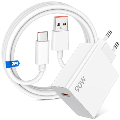 90W Ladegerät USB Netzteil Turbo und 2M USB C LadeKabel für Xiaomi 15 14 13 Ultra POCO F6 X7 Pro,Ladestecker Schnellladekabel Power Adapter Ladestecker für Redmi Note 14 13 12 11S 10 Pro für Redmi 14C von ACAGET