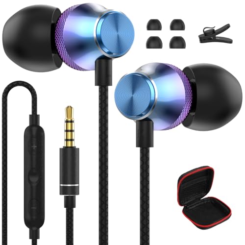 Kopfhörer mit Kabel für Samsung Galaxy A15 A14 A12 A25 A23 A52S A42 A72 A32 S10, In Ear Kopfhörer 3.5mm Ohrhörer mit Mikrofon und Lautstärkeregler Kabel Kopfhörer für Redmi Note 13 12 Pro+11 11S 10S 9 von ACAGET