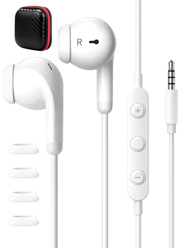 Kopfhörer mit Kabel für Samsung Galaxy A15 A25 A05s A14 A12 A25 A23 A52S S10,In Ear Kopfhörer 3.5 mm Ohrhörer mit Mikrofon und Lautstärkeregler Kabel Kopfhörer für Redmi 14C Note 14 13 12 Pro+ 11 11S von ACAGET