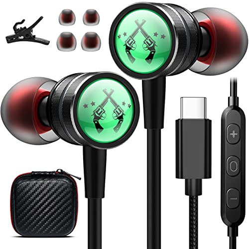 USB C Kopfhörer,In-Ear HiFi Stereo Magnetic USB Typ C Headset mit Mikrofonkabel und Lautstärkeregler für iPhone 15 Pro Max Samsung Galaxy A35 A55 A34 S24 S23 Ultra Pixel 8 7 OnePlus 12 für Xiaomi 14 von ACAGET