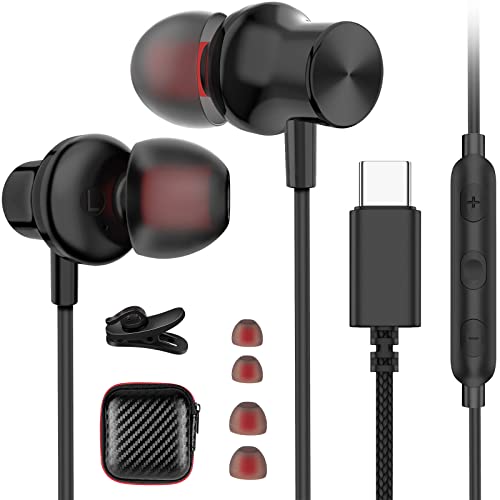 USB C Kopfhörer In Ear Headset für iPhone 15 Pro Max Samsung Galaxy A35 A55 S24 S23 S22 Ultra A34 A54 Bass Magnetische Typ C Ohrhörer Kopfhörer für Xiaomi 14 13T Pad 6 5 OnePlus 12 11 Nord 2T Pixel 8 von ACAGET