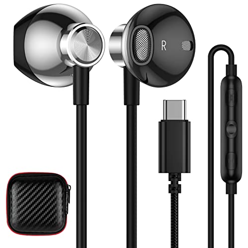 USB C Kopfhörer Typ C Headset HiFi Stereo Ohrhörer mit Kabel und Mikrofon Semi In Ear Kopfhörer für iPhone 15 Pro Max Samsung Galaxy A35 A55 A34 A54 A53 A33 S24 S23 FE S22 Ultra S21 Pixel 8 OnePlus 12 von ACAGET