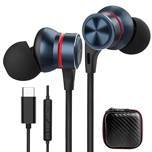 USB C Kopfhörer Typ C Headset In Ear HiFi Stereo Ohrhörer mit Kabel Mikrofon Lautstärkeregelung Typ C Kopfhörer für iPhone 15 Pro Max Galaxy A35 A55 S24 A34 S23 FE S22 OnePlus 12 11 Nord 2 Pixel 8 Pro von ACAGET