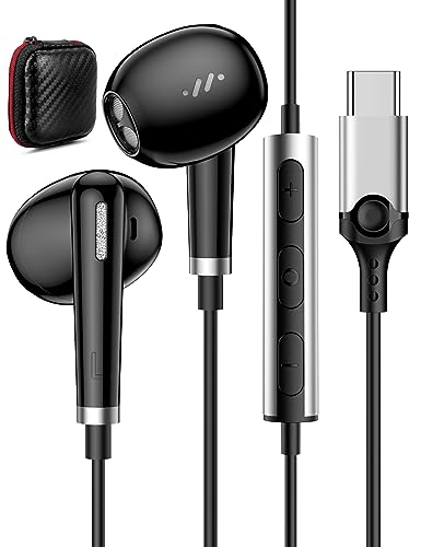 USB C Kopfhörer für iPhone 15 Pro Max Samsung Galaxy A35 A55 S24 A34 A54 A53 A33 S23 S21 FE S22 Kopfhörer Type C mit Mikrofon HiFi Stereo USB C In-Ear Kopfhörer für Xiaomi 14 13 Pixel 8 7a OnePlus 12R von ACAGET