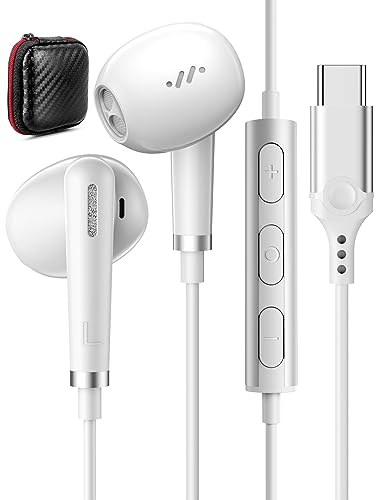 USB C Kopfhörer für iPhone 15 Pro Max Samsung Galaxy A55 A35 A34 A54 A53 S24 S23 Ultra Kopfhörer Type C mit Mikrofon HiFi Stereo USB C In-Ear Kopfhörer für Xiaomi 14 13 OnePlus 12 11 10 Pixel 8 Pro 7a von ACAGET
