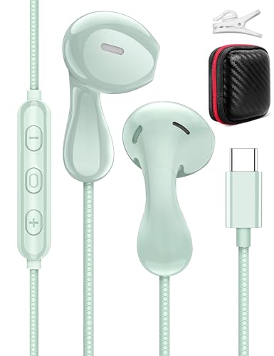 USB C Kopfhörer für iPhone 15 Pro Samsung Galaxy A35 A55 S24 A34 A54 A53 A33 S23 S21 FE S22 Kopfhörer Type C mit Mikrofon HiFi Stereo USB C In-Ear Kopfhörer für Xiaomi 14 13 Pixel 8 7 OnePlus 12R 11 von ACAGET