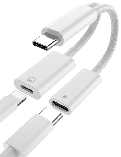 USB C auf für Lightning Kopfhörer Adapter für iPhone 15 Pro Max für iPad 10 2022,USB C Stecker Kopfhörer Adapter auf Lightning Buchse mit 60W USB C Schnellladung für iPad Pro/Air/Mini/MacBook Pro von ACAGET
