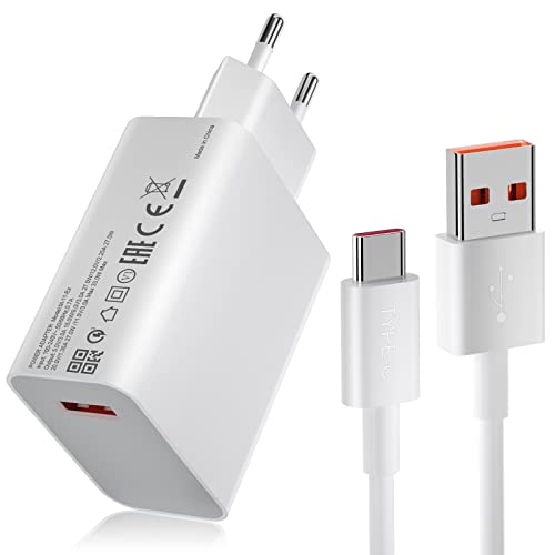 USB Ladegerät 33W mit Typ C Ladekabel 1M für Xiaomi 11 Lite Pad 6 5 Mi 11i 11Lite,USB Netzteil USB Ladestecker Schnellladekabel USB Power Adapter Ladestecker für Redmi Note 13 12 11 10S Poco M4 X3 Pro von ACAGET